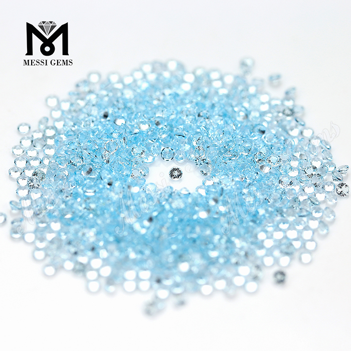 Piedra de topacio suelta natural a precio de fábrica, gemas de topacio azul cielo de 2,0mm