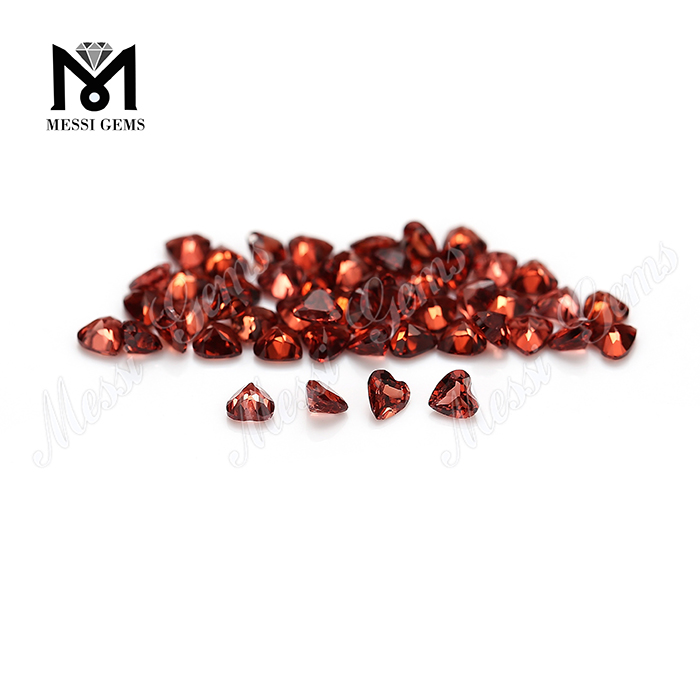 Precio de fábrica, piedra preciosa facetada natural, piedra granate en forma de corazón