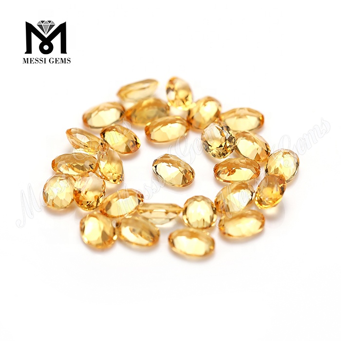 Piedras preciosas sueltas cortadas en pera baratas de 5x7 mm, citrino natural de fábrica