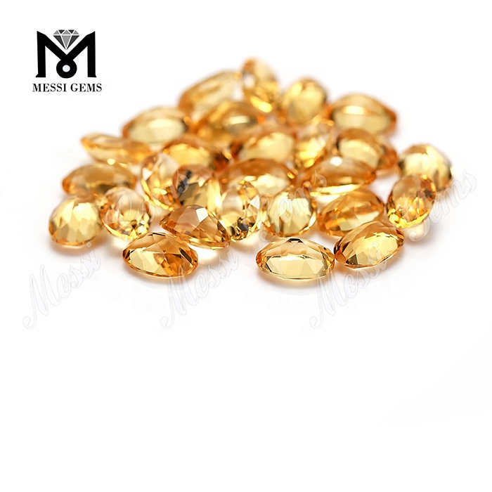 Piedras preciosas sueltas cortadas en pera baratas de 5x7 mm, citrino natural de fábrica