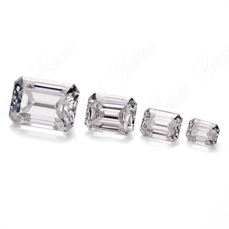 Precio de fábrica, piedra preciosa suelta, corte esmeralda, diamante moissanite de 3 quilates