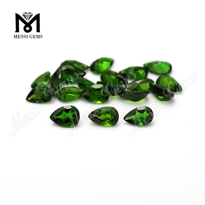 Gran oferta, corte de pera, piedra preciosa suelta de alta calidad, diópsido de cromo Natural
