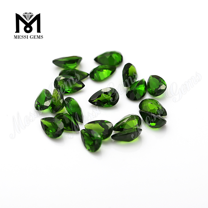Gran oferta, corte de pera, piedra preciosa suelta de alta calidad, diópsido de cromo Natural
