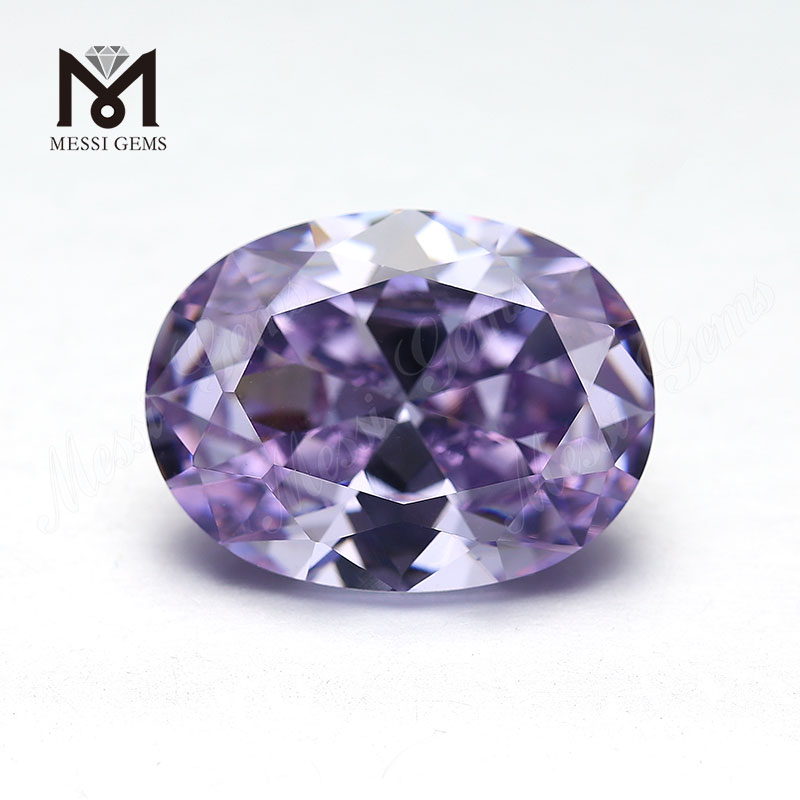 grandes piedras sueltas facetadas de corte ovalado color lavanda zirconia cúbica cz