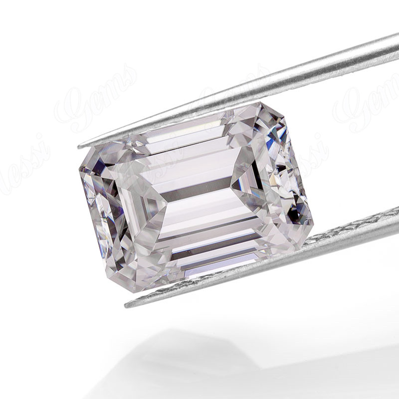 Diamante de moissanita de corte esmeralda, precio de fábrica de moissanita sintética de China de 1 quilate