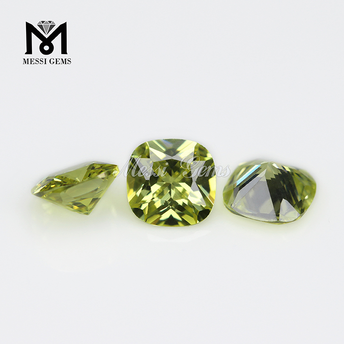 Piedra preciosa de cristal de peridoto cortada a máquina, piedra de cristal sintética a precio barato