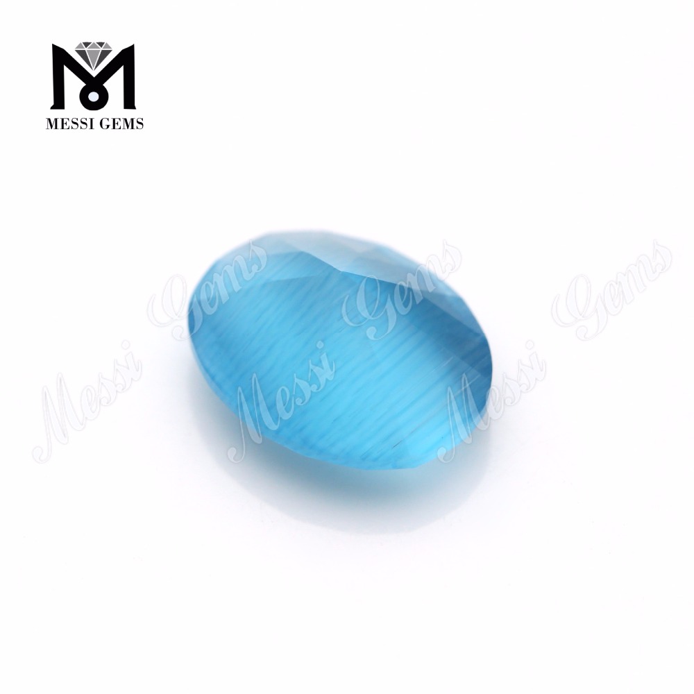 Piedra de cristal azul ojo de gato de cristal redondo de Wuzhou