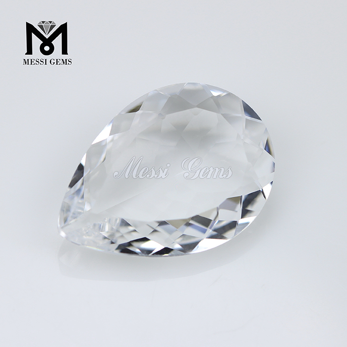 Gemas de piedra de cristal blanco transparente de 18 x 25 mm con corte de pera al por mayor