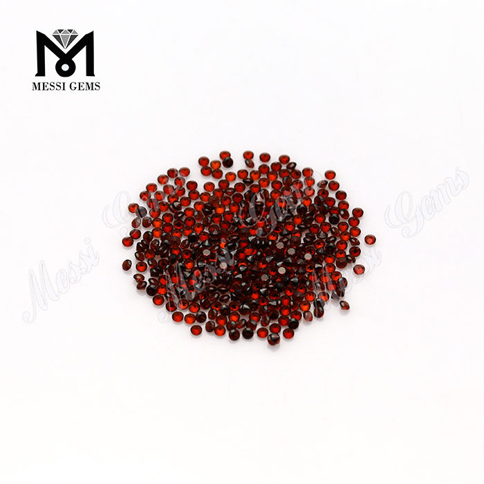 piedras preciosas sueltas de corte redondo de granate rojo natural de tamaños pequeños