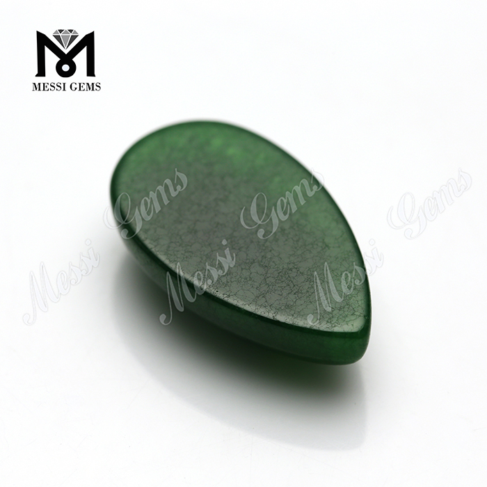 Precio al por mayor en forma de pera 14x24mm piedra de jade verde