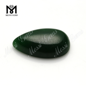 Precio al por mayor en forma de pera 14x24mm piedra de jade verde