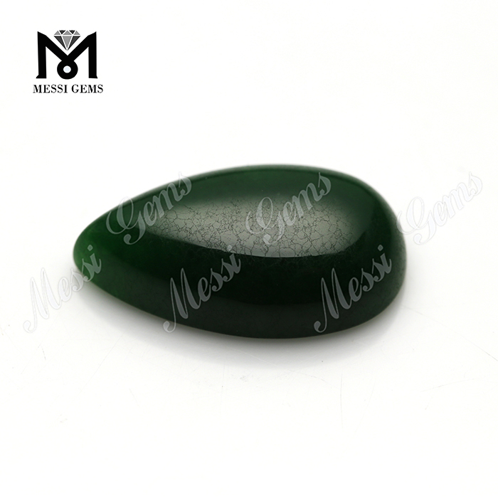 Precio al por mayor en forma de pera 14x24mm piedra de jade verde