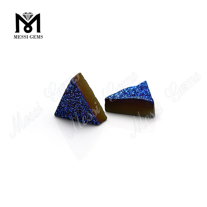 Druzy de ágata azul natural de gran oferta, piedra drusa para joyería de plata