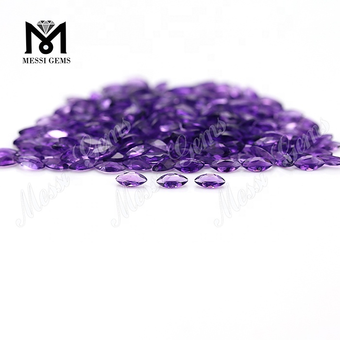 Precio de piedras de amatista natural pequeña de corte marquise barato de 2,5*5mm