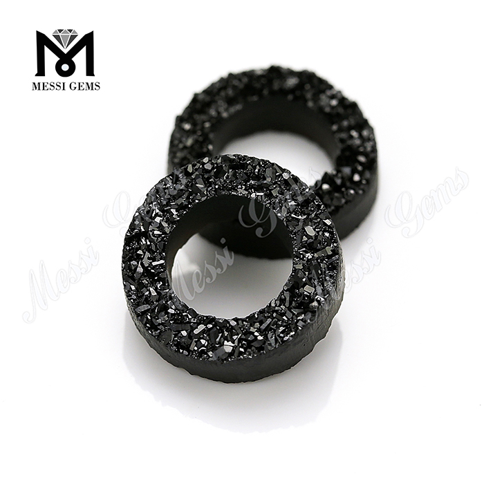 Forma del neumático Druzy Stone Black Druzy Stones Precio al por mayor