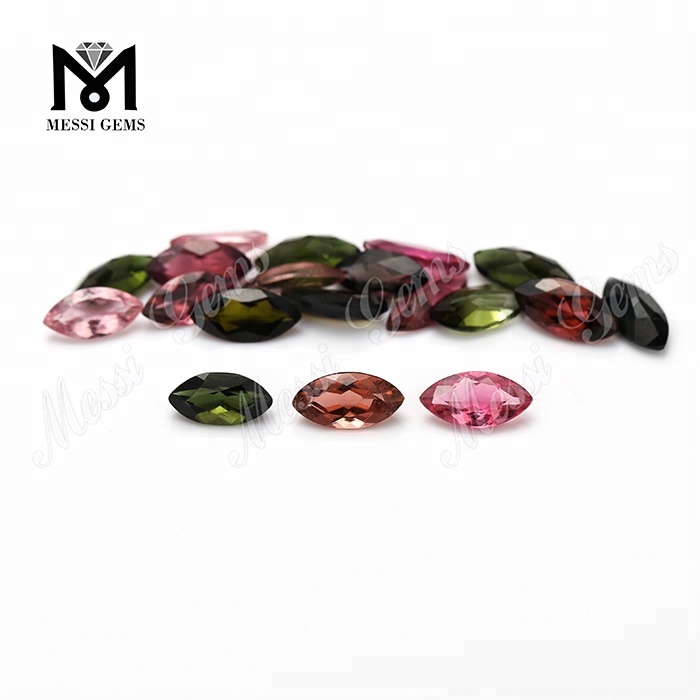 Fabricante mayorista Natural Multi Tourmaline 5 x 10 mm Marquise Cut Gemstone