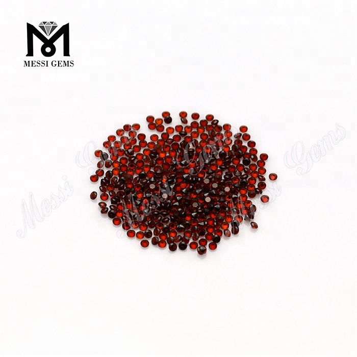 Venta al por mayor de piedras preciosas naturales de granate rojo de corte brillante redondo de tamaño pequeño