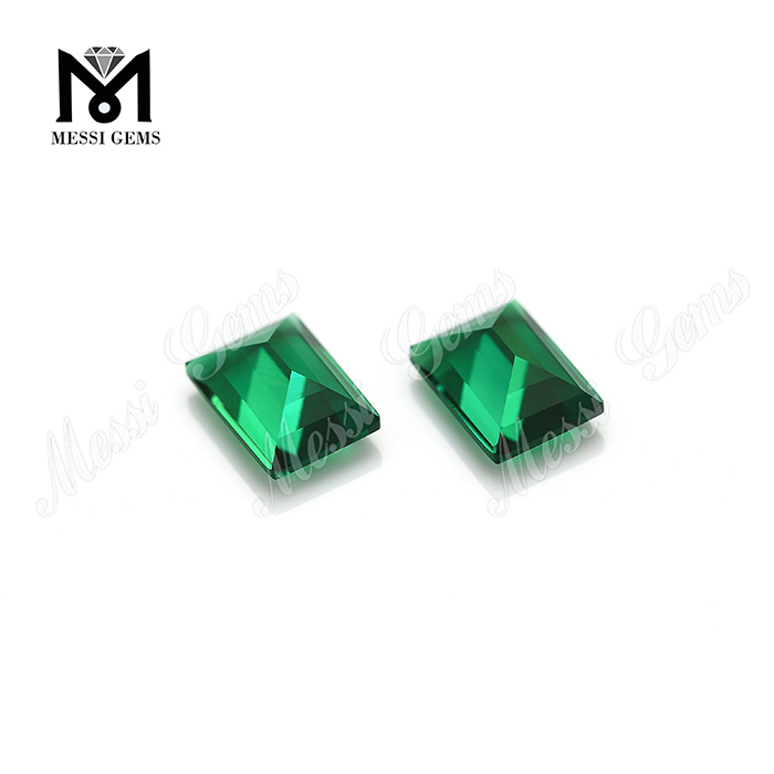 Piedra Preciosa Suelta Creada Esmeralda Forma Rectángulo Esmeralda Hidrotermal