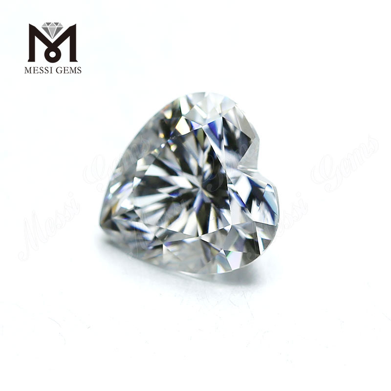 Diamante moissanite blanco de tamaño grande de corte de corazón 14x14MM Precio por quilate