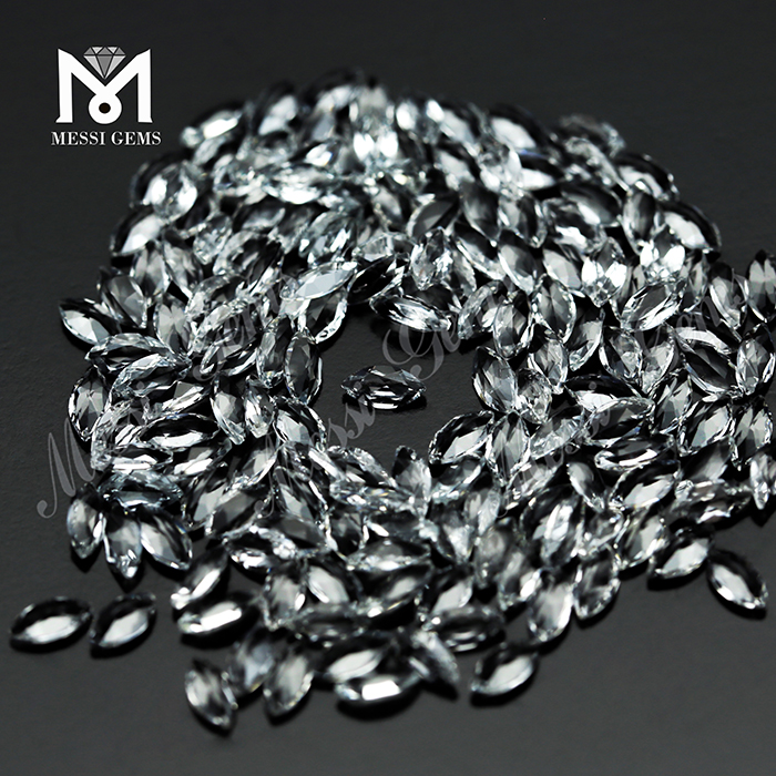 Precio de piedras preciosas de topacio natural de corte marquesa de 2x4 mm para anillos