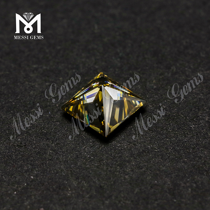 Precio al por mayor moissanite diamante alta calidad princesa corte amarillo moissanita suelta para anillo