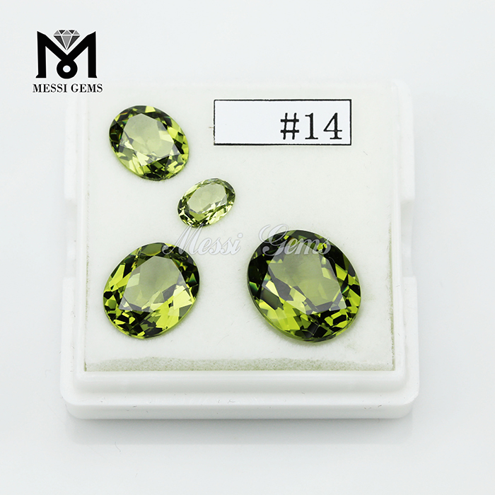 Venta al por mayor # 14 piedra preciosa nano sital de oliva piedra nanosital sintética