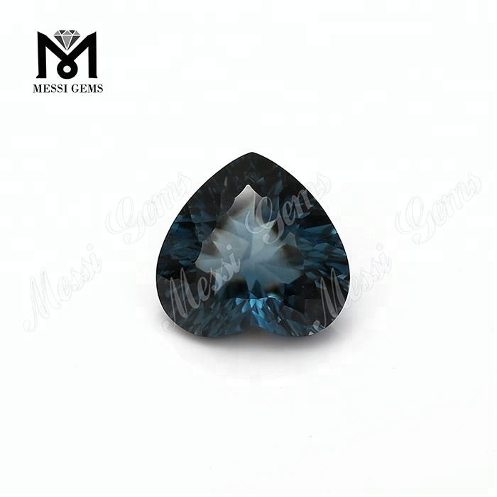 piedras preciosas sueltas piedra de topacio azul de Londres natural en forma de corazón