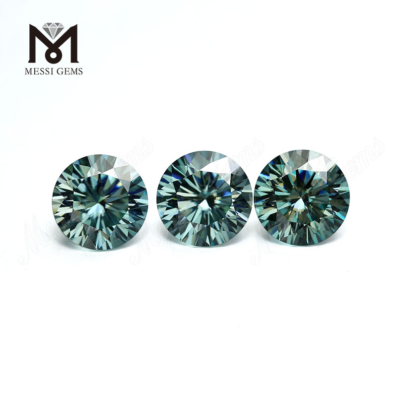 Diamante moissanite suelto Redondo Corte brillante 5 mm Piedra preciosa Moissanite verde en bruto