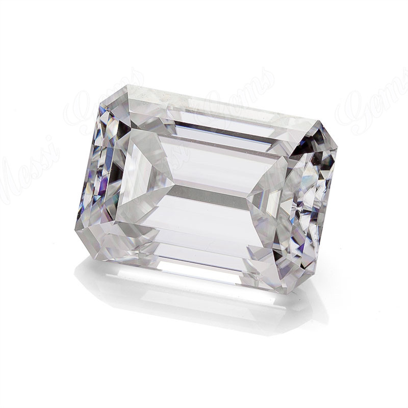 Diamante de moissanita de corte esmeralda, precio de fábrica de moissanita sintética de China de 1 quilate