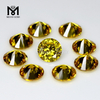 Piedra preciosa de circonita cúbica sintética con corte de diamante redondo brillante amarillo dorado