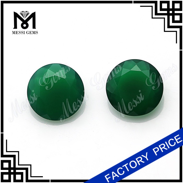 Piedra de ágata natural verde china de corte redondo de 8 mm