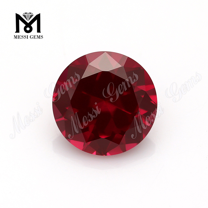 Corindón sintético 5 # corte brillante redondo precios de piedra de rubí al por mayor