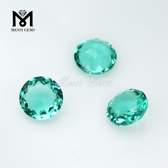 Cuentas de vidrio de color Paraiba de piedras preciosas sueltas de 8,0 mm