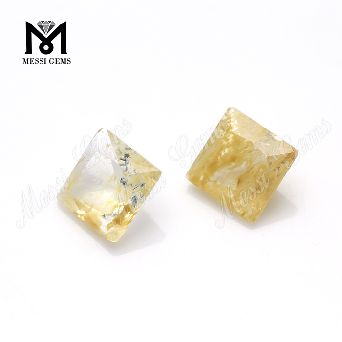Piedra preciosa de cristal de cuarzo rutilado de corte cuadrado de 9x9MM a precio de fábrica