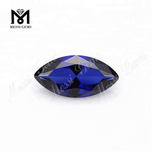 Piedra de corindón sintético de zafiro azul 34 # de corte a máquina de marquesa de 2,5 * 5 mm