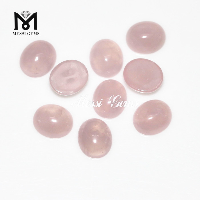Precio de fábrica Cabujón ovalado 10x12 Gema de cuarzo rosa Piedra natural