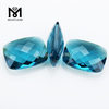 Cojín doble Briolette 13 x 18 Cristal facetado azul topacio Piedras preciosas sueltas