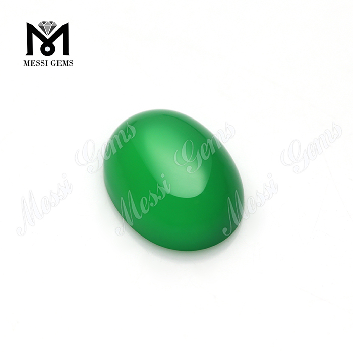 Venta al por mayor de ágata natural de ónix verde de forma ovalada de 12*16mm para joyería