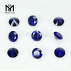 Piedras de zafiro sintético de corindón azul # 34 de corte de diamante redondo