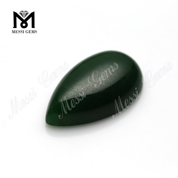 Precio al por mayor en forma de pera 14x24mm piedra de jade verde