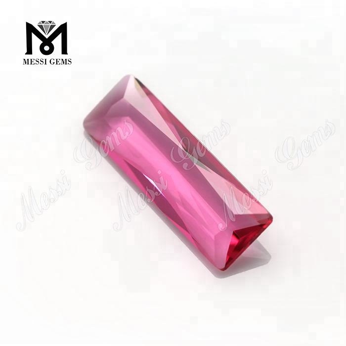 venta al por mayor piedra de cristal de baguette de zafiro rosa de 8x24 mm