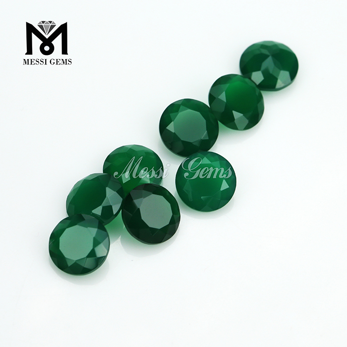 piedras preciosas naturales sueltas piedras de ónix verde en corte redondo de 4 mm