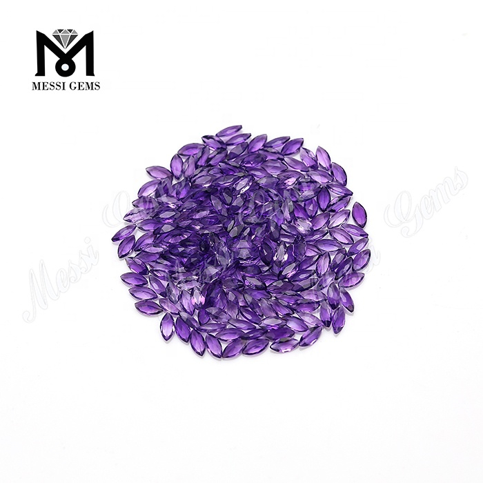 Precio de piedras de amatista natural pequeña de corte marquise barato de 2,5*5mm