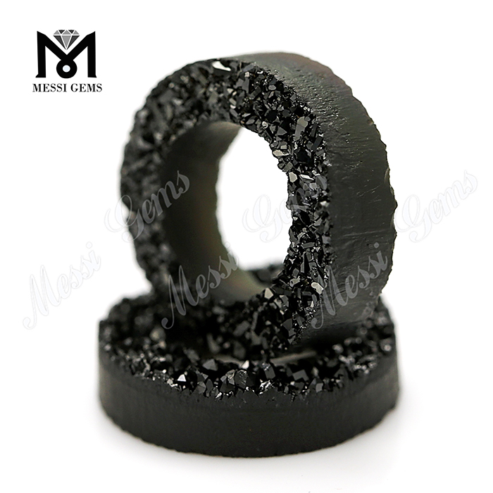 Forma del neumático Druzy Stone Black Druzy Stones Precio al por mayor