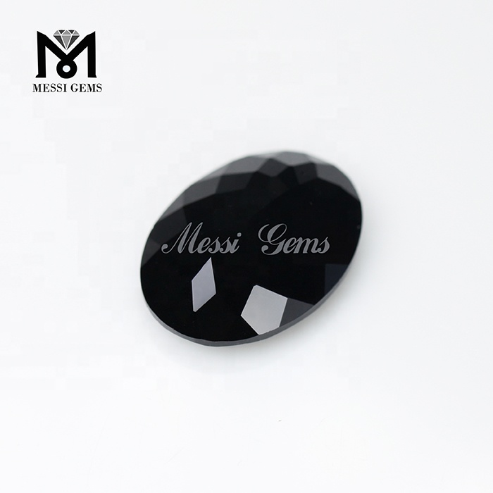 Gemas de piedra de cristal de color negro de corte ovalado de China de 7x9 mm