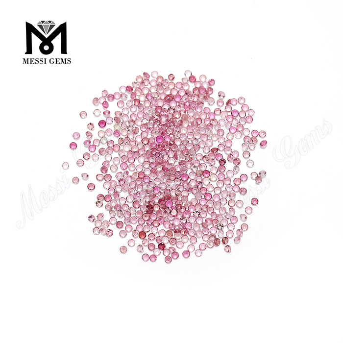 Turmalina rosa natural de 1,4 mm de corte brillante redondo a precio de fábrica