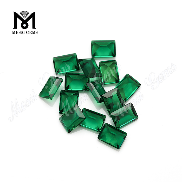 Piedra Preciosa Suelta Creada Esmeralda Forma Rectángulo Esmeralda Hidrotermal