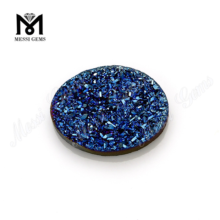 Ágata Druzy Cabujón Chapado Druzy Ágata Forma ovalada Druzy Ágata Cuentas
