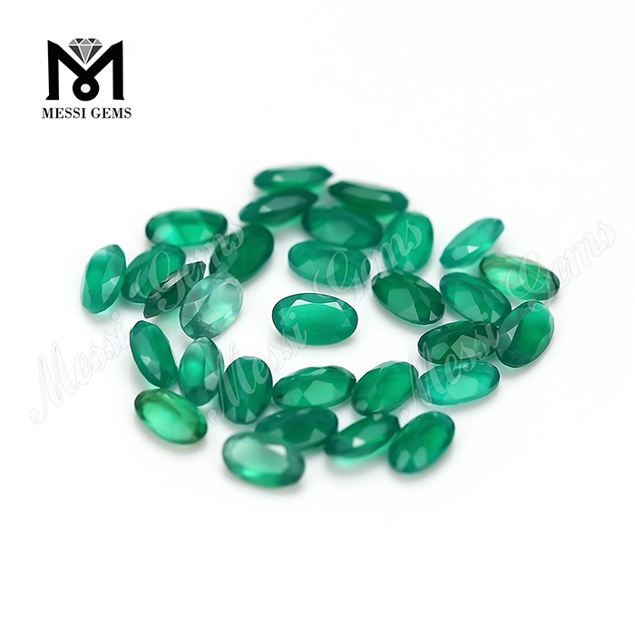 Precio de piedra de ágata verde de piedra preciosa suelta natural de corte ovalado de 3x5 mm