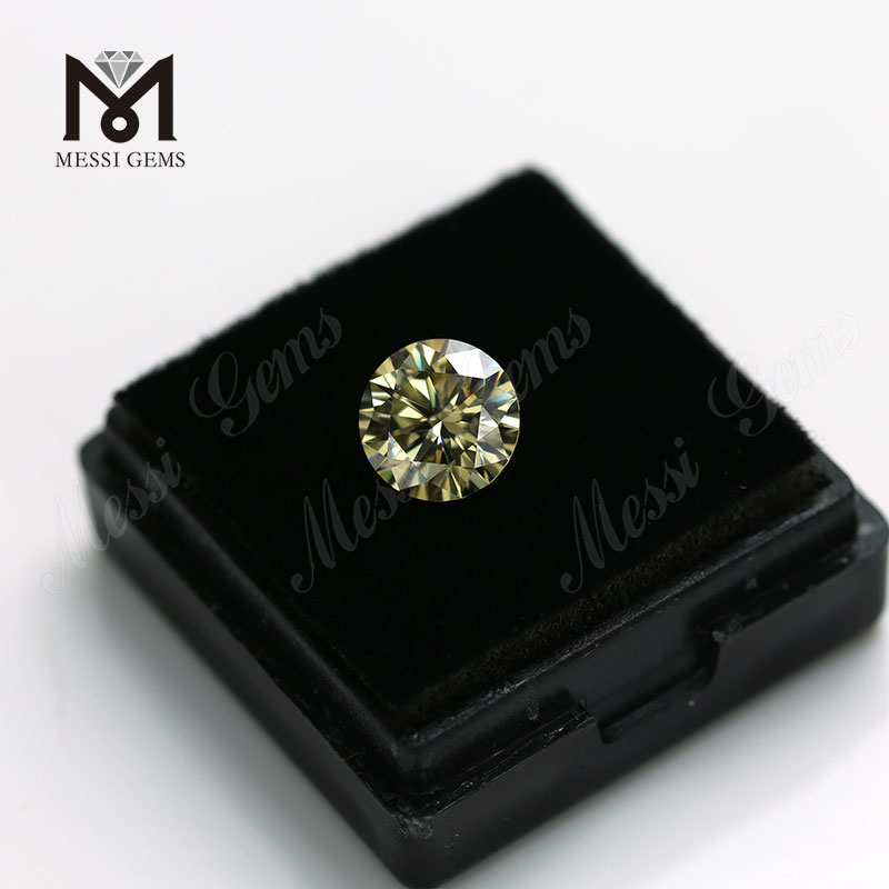 Precio de fábrica Piedra preciosa suelta Diamante de moissanita amarillo de corte brillante de 1 quilate